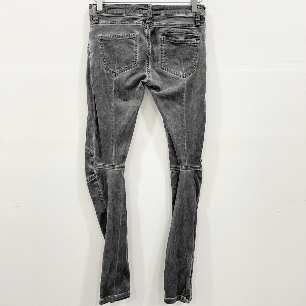 Etienne Marcel Stretch Fit Moto Skinny Jeans Washed Grey Ankle Zip Size 28 - Picture 4 of 11